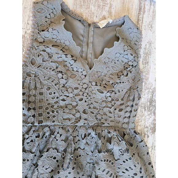 Altar’d State Gray Lace Sleeveless Mini Dress Women’s Size Small - Picture 2 of 7